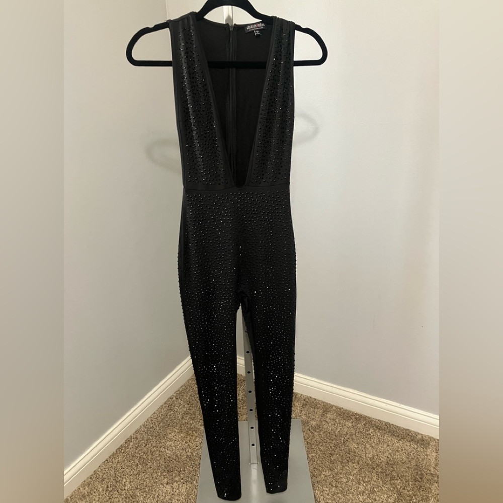 Black Romper with Rhinestones 🖤